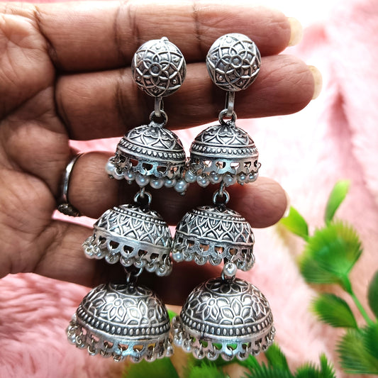 Silver replica Jhumkis